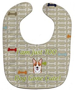 Caroline's Treasures BB5823BIB Too Cute Red Corgi Baby Bib, 10 x 13", multicolor
