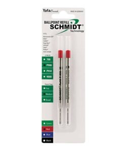Schmidt P900 Ballpoint Tc Ball Parker Style Refill Medium, Red, 2 Pack Blister (SC58137)